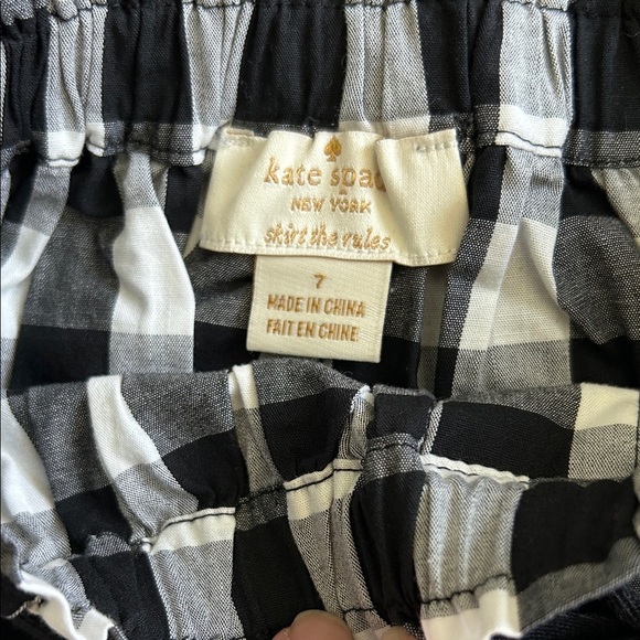 Kate Spade Black and White Plaid Mini Skirt (READ) - Picture 2 of 6